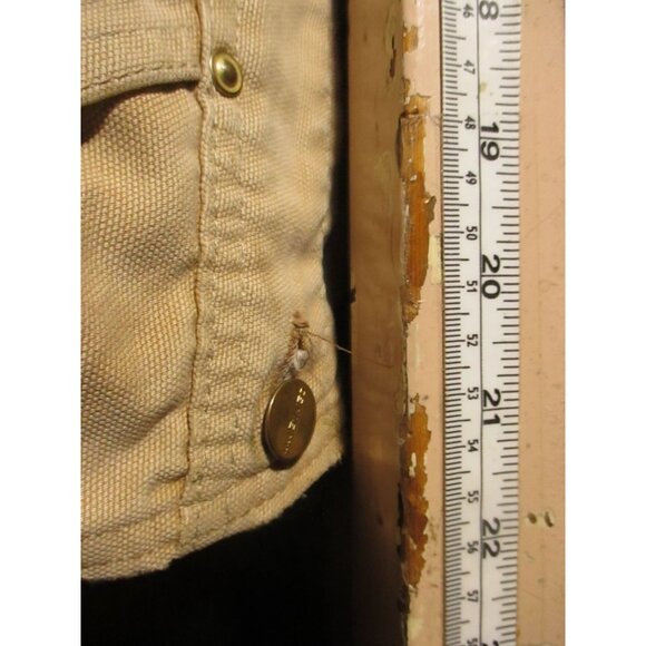 Vintage Overalls 42x32 Carhartt Double Knee 1990's Bibs Work Jeans Tan Distress - Picture 9 of 10